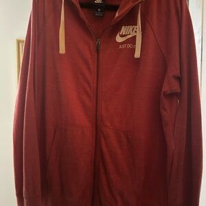 Nike Men's Red Full-Zip Hoodie